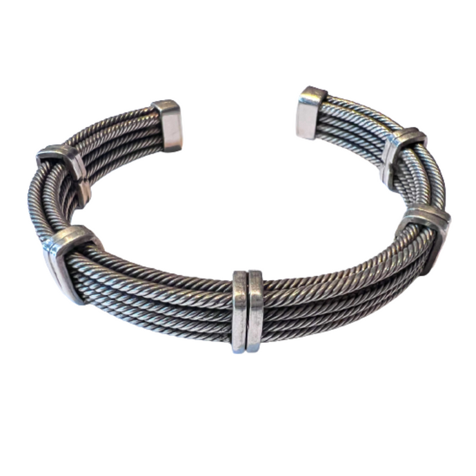 Sterling Silver Cable Cuff