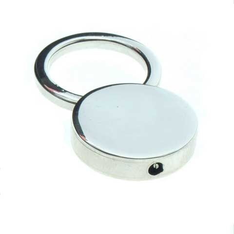 Sterling Silver Circle Lock Keyring