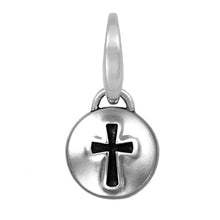 Load image into Gallery viewer, Sterling Silver Domed Cross Charm